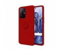 Funda Silicona Líquida Ultra Suave con Anillo para Xiaomi 11T 5G / 11T Pro 5G color Roja
