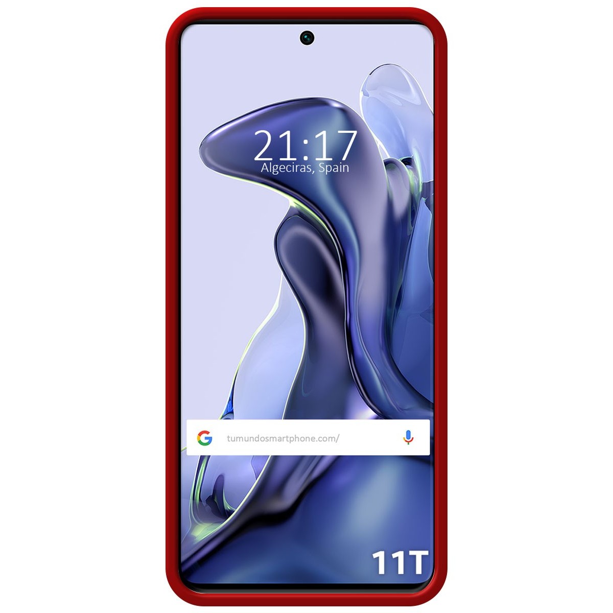 Funda Silicona Líquida Ultra Suave con Anillo para Xiaomi 11T 5G / 11T Pro 5G color Roja