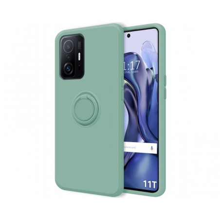 Funda Silicona Líquida Ultra Suave con Anillo para Xiaomi Mi 11T 5G / Mi 11T 5G Pro color Verde