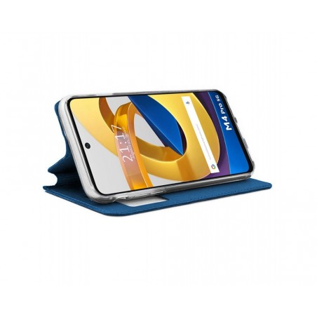 Funda Libro Soporte con Ventana para Xiaomi POCO M4 Pro 5G color Azul