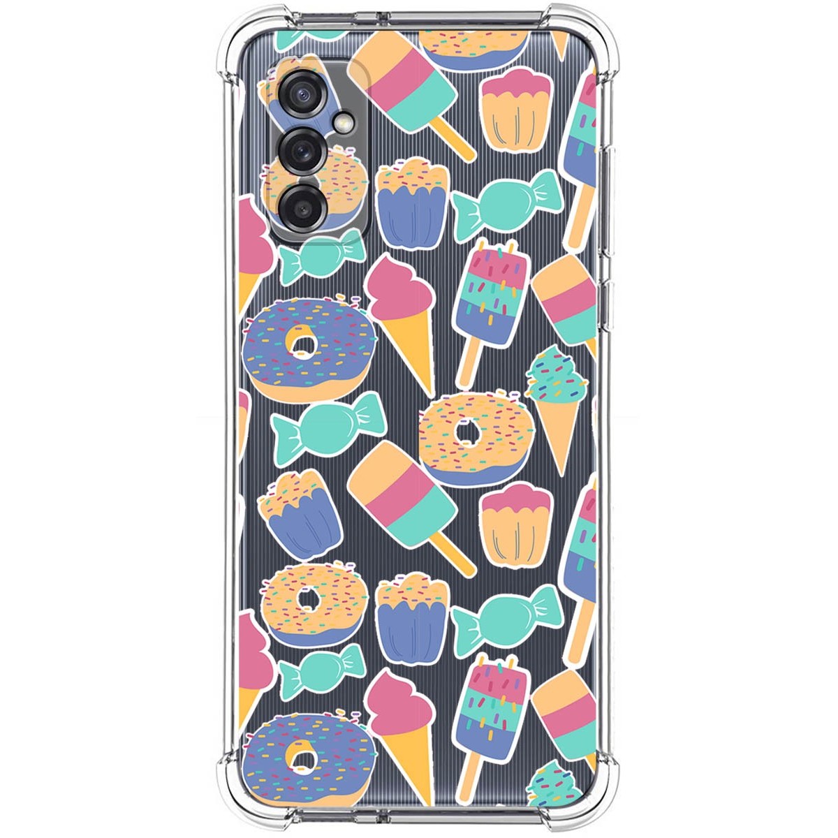 Funda Silicona Antigolpes para Samsung Galaxy M52 5G diseño Dulces 02 Dibujos