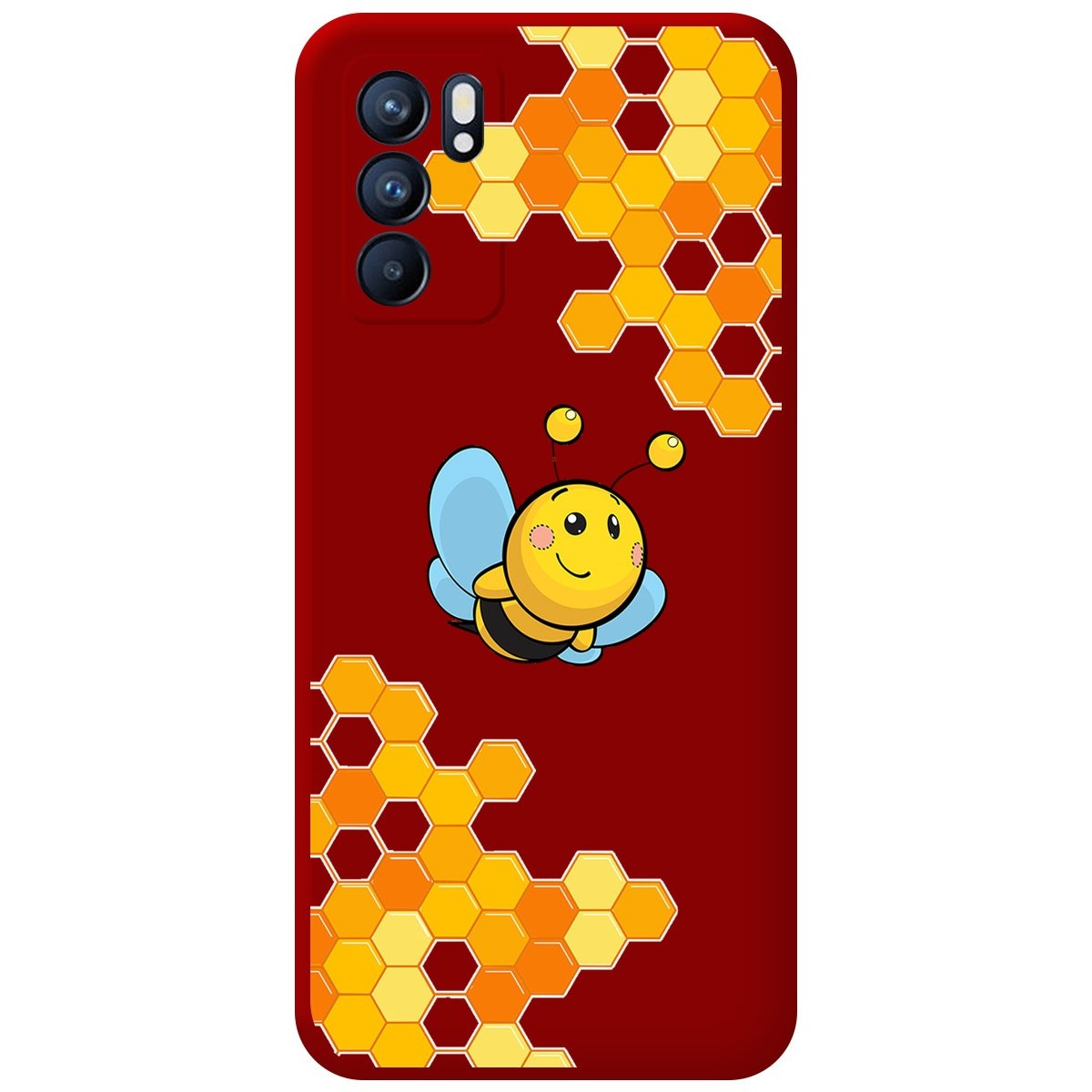 Funda Silicona Líquida Roja para Oppo Reno 6 5G diseño Abeja Dibujos