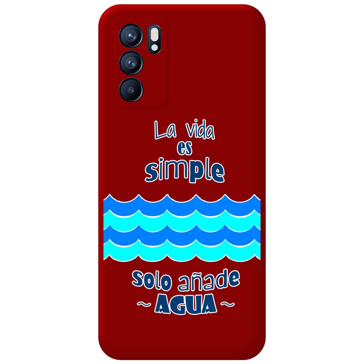 Funda Silicona Líquida Roja para Oppo Reno 6 5G diseño Agua Dibujos