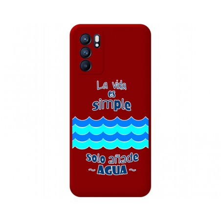 Funda Silicona Líquida Roja para Oppo Reno 6 5G diseño Agua Dibujos