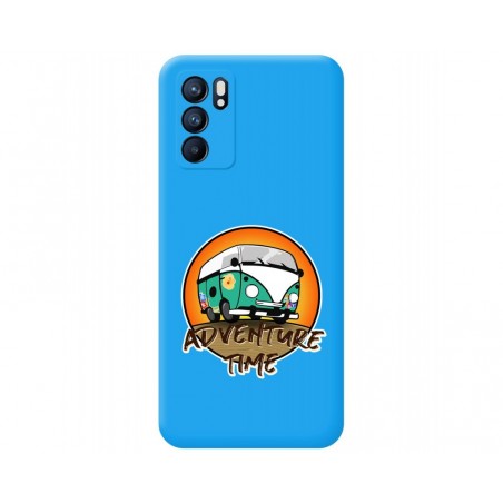 Funda Silicona Líquida Azul para Oppo Reno 6 5G diseño Adventure Time Dibujos