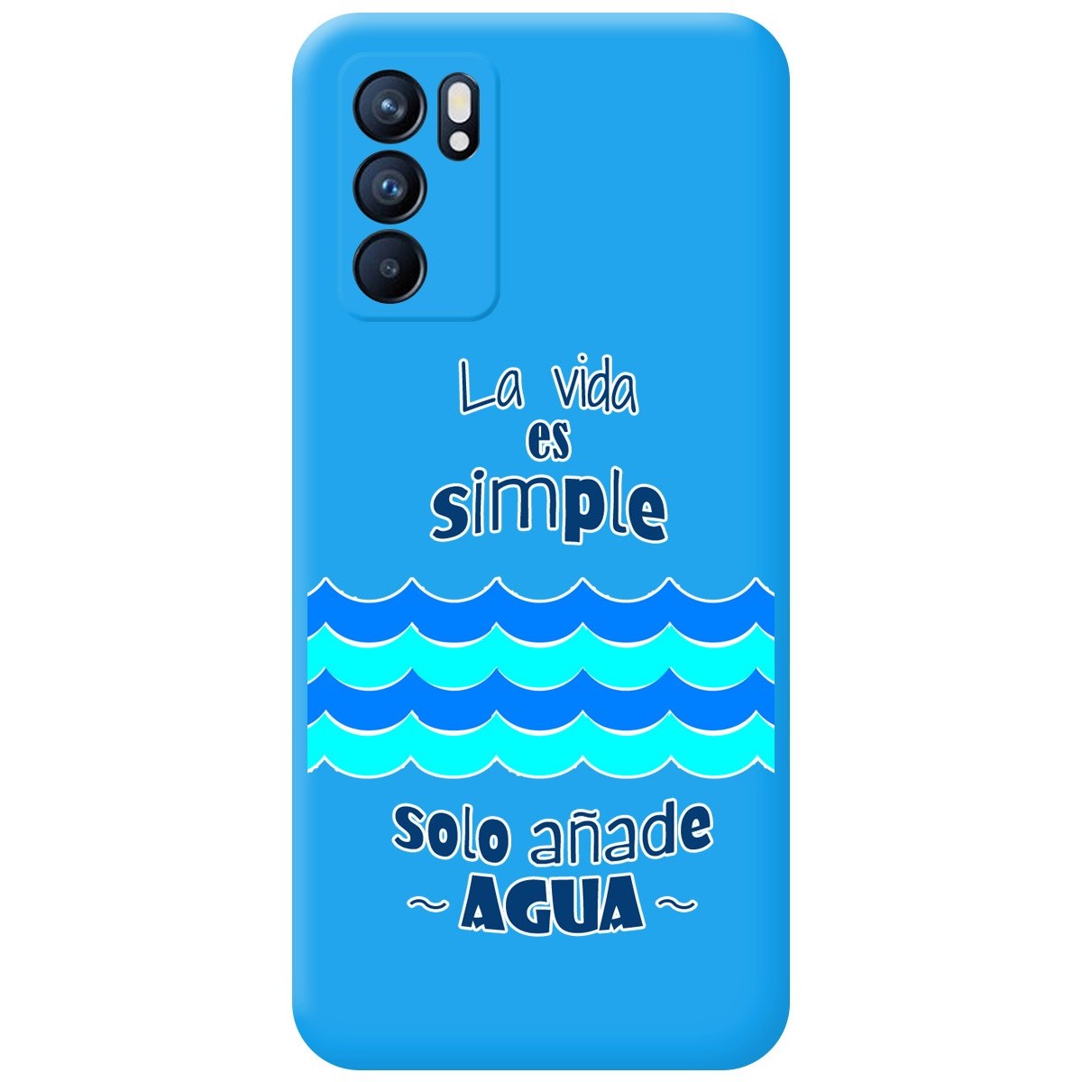 Funda Silicona Líquida Azul para Oppo Reno 6 5G diseño Agua Dibujos