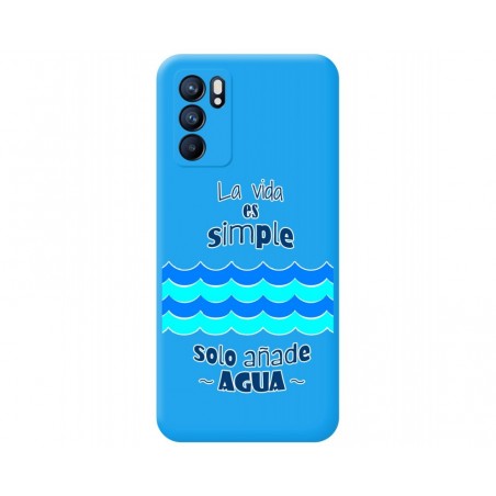 Funda Silicona Líquida Azul para Oppo Reno 6 5G diseño Agua Dibujos