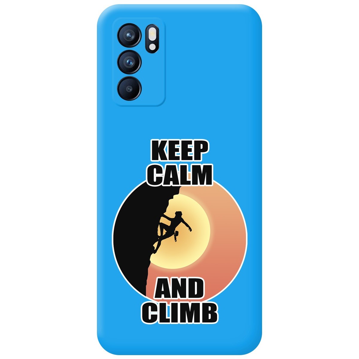 Funda Silicona Líquida Azul para Oppo Reno 6 5G diseño Mujer Escalada Dibujos