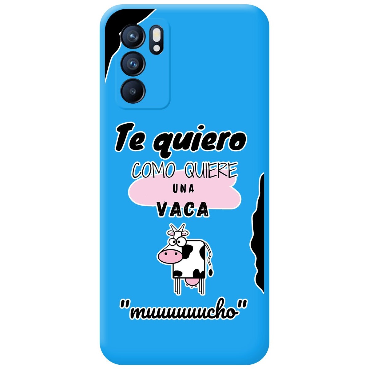 Funda Silicona Líquida Azul para Oppo Reno 6 5G diseño Vaca Dibujos