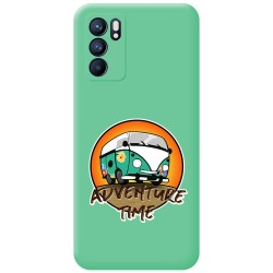 Funda Silicona Líquida Verde para Oppo Reno 6 5G diseño Adventure Time Dibujos
