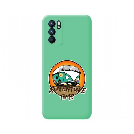 Funda Silicona Líquida Verde para Oppo Reno 6 5G diseño Adventure Time Dibujos