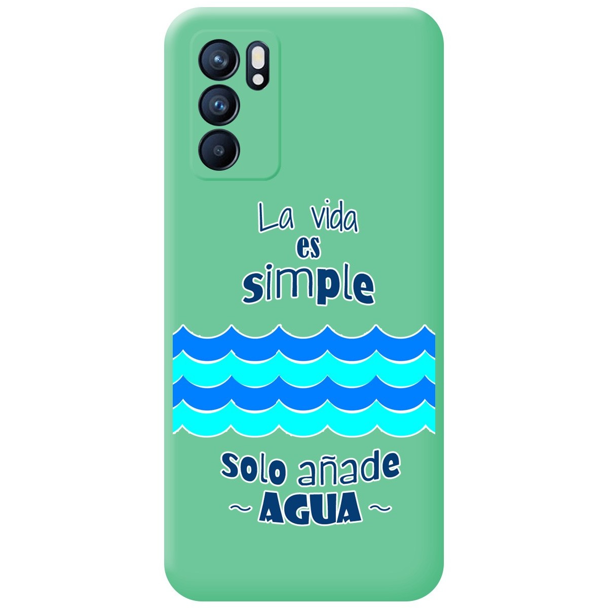 Funda Silicona Líquida Verde para Oppo Reno 6 5G diseño Agua Dibujos