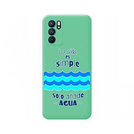 Funda Silicona Líquida Verde para Oppo Reno 6 5G diseño Agua Dibujos