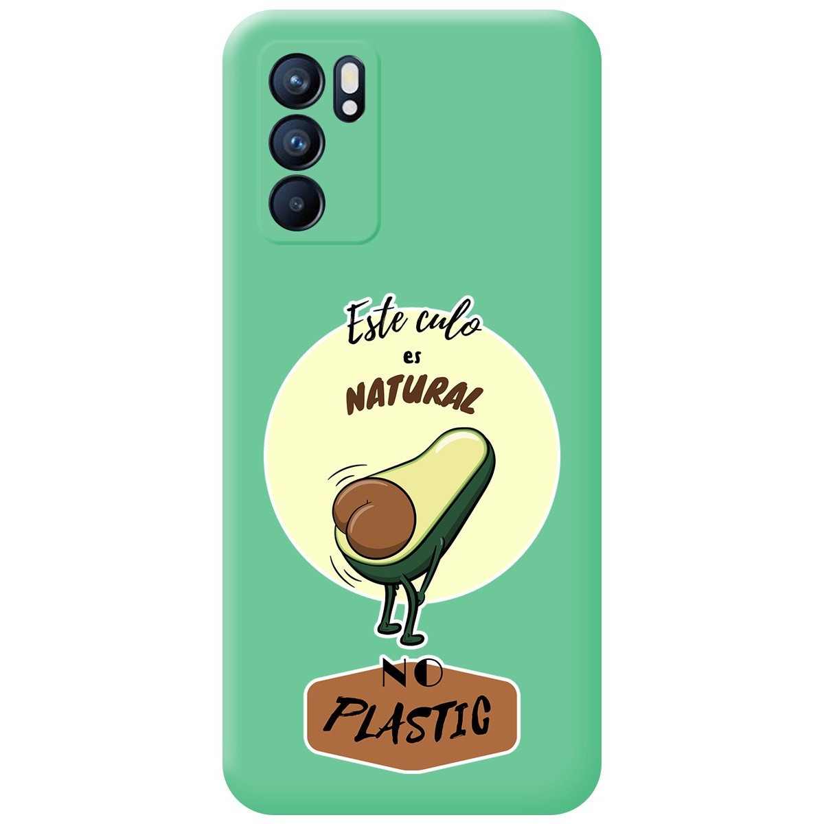 Funda Silicona Líquida Verde para Oppo Reno 6 5G diseño Culo Natural Dibujos