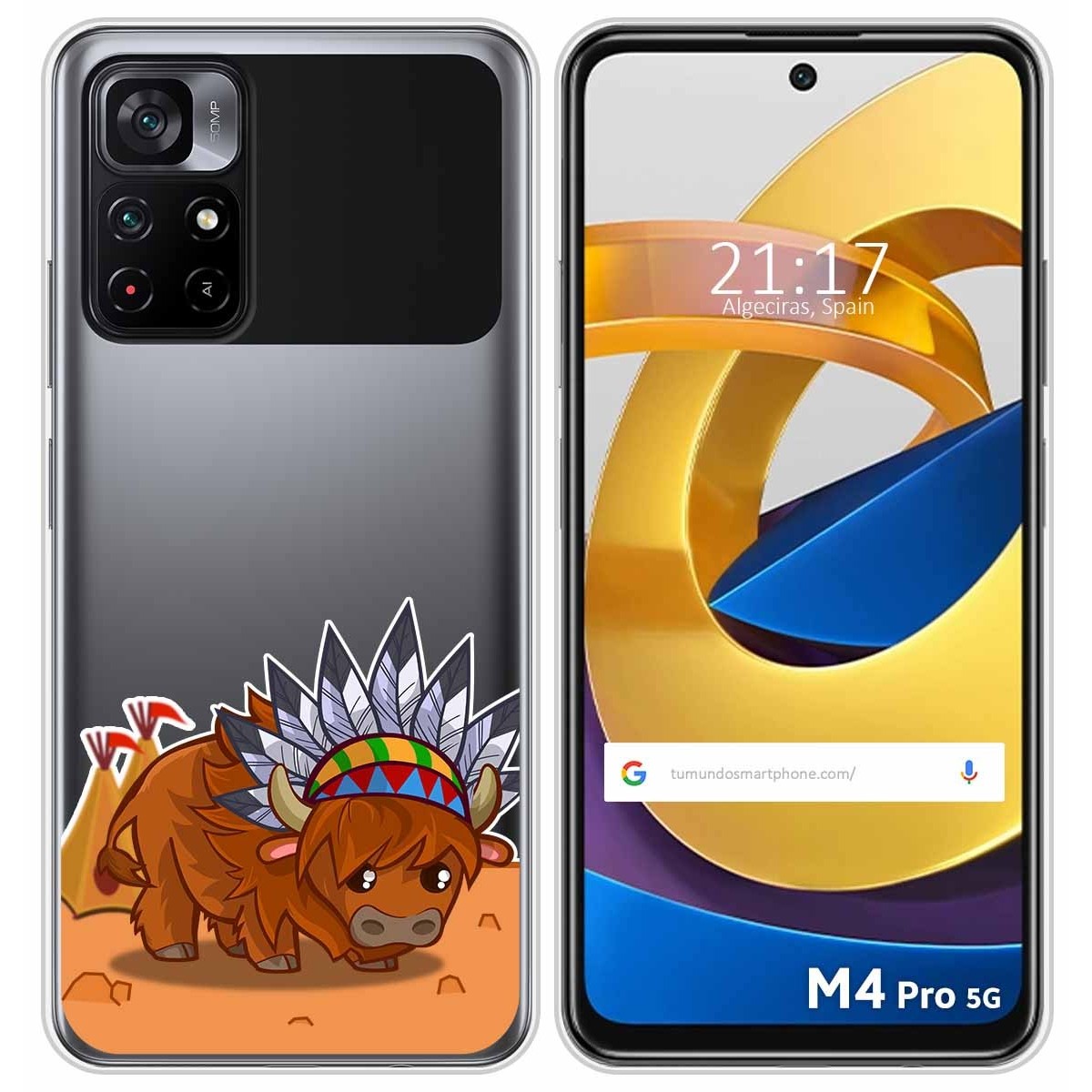 Funda Silicona Transparente para Xiaomi POCO M4 Pro 5G diseño Bufalo Dibujos