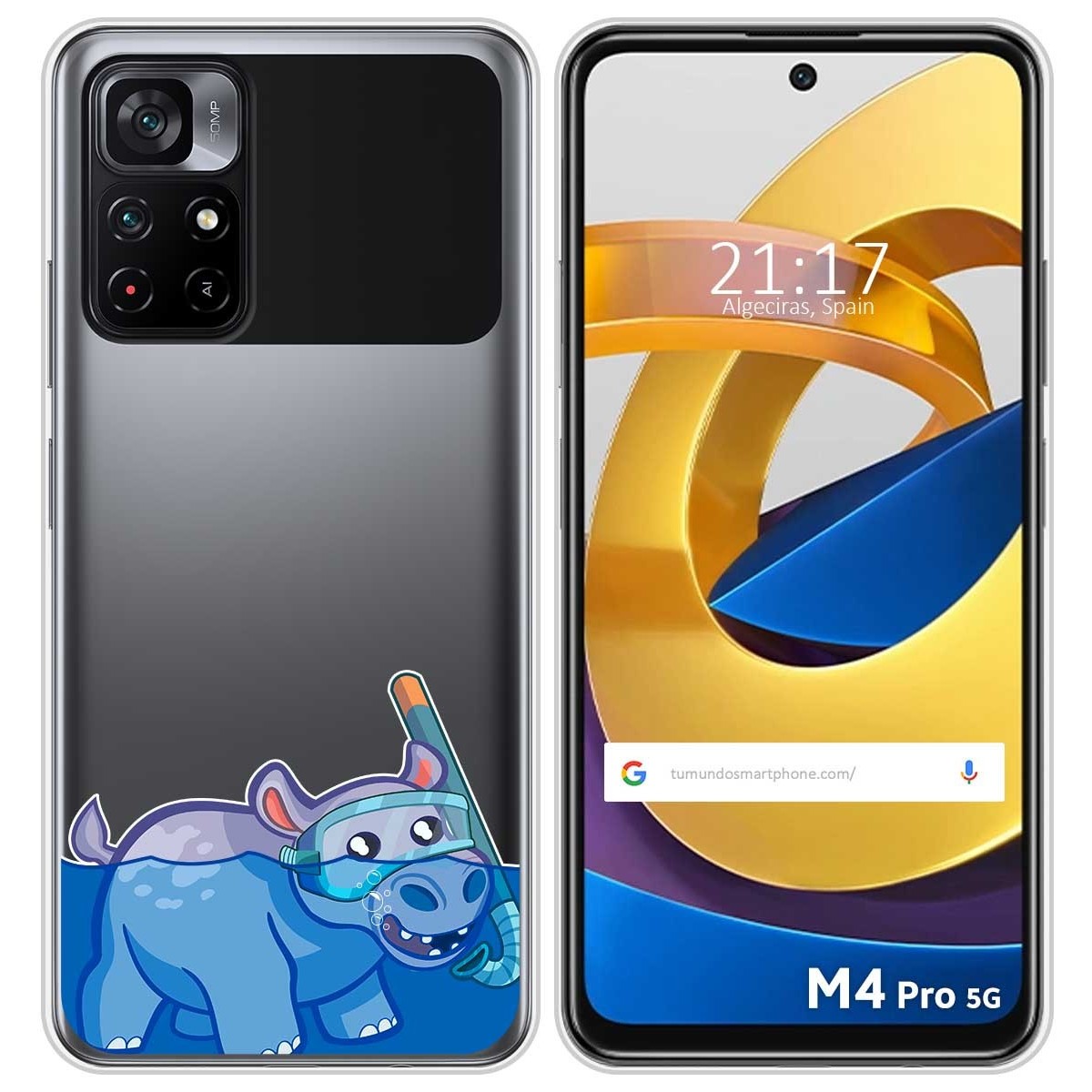 Funda Silicona Transparente para Xiaomi POCO M4 Pro 5G diseño Hipo Dibujos