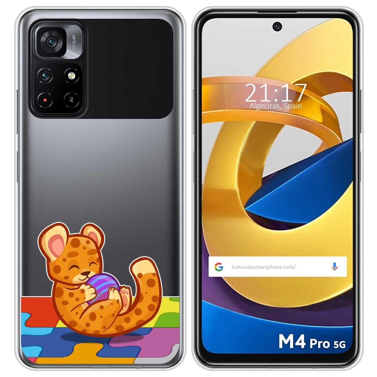 Funda Silicona Transparente para Xiaomi POCO M4 Pro 5G diseño Leopardo Dibujos