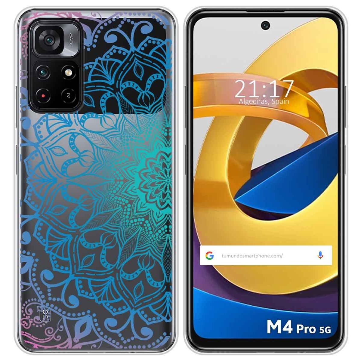 Funda Silicona Transparente para Xiaomi POCO M4 Pro 5G diseño Mandala Dibujos