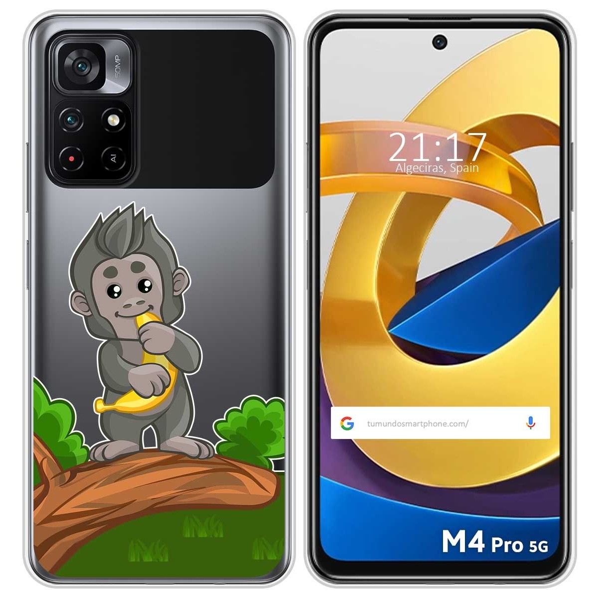 Funda Silicona Transparente para Xiaomi POCO M4 Pro 5G diseño Mono Dibujos