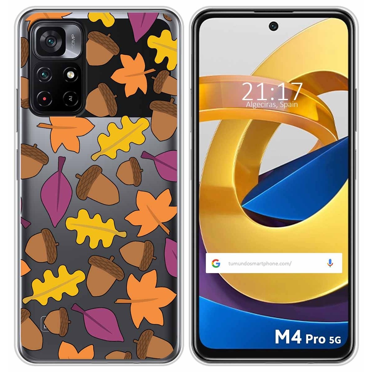 Funda Silicona Transparente para Xiaomi POCO M4 Pro 5G diseño Otoño Dibujos