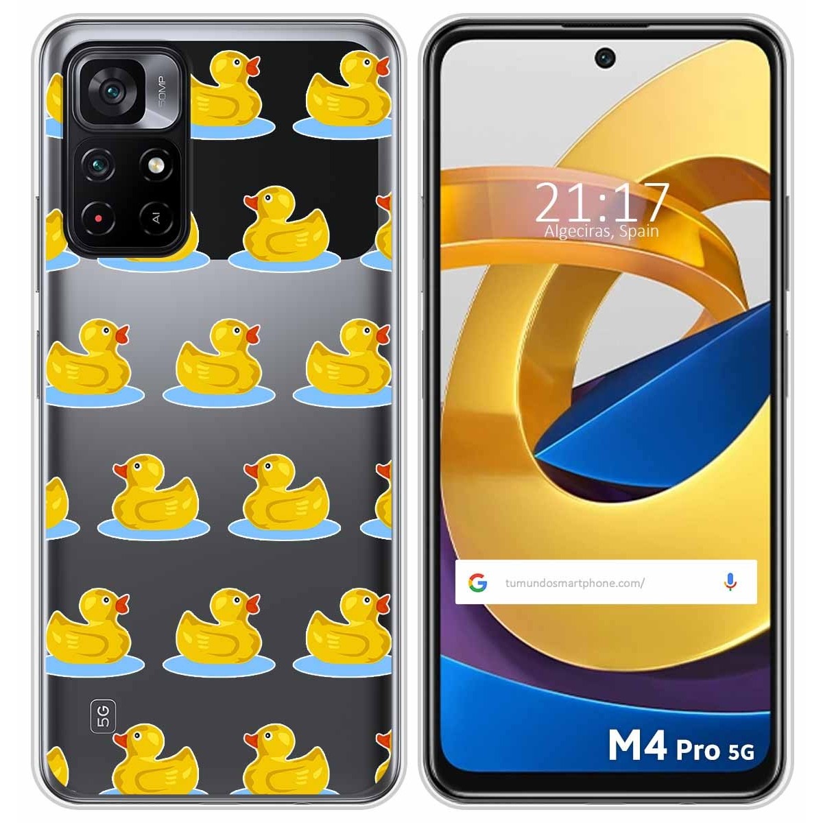 Funda Silicona Transparente para Xiaomi POCO M4 Pro 5G diseño Pato Dibujos