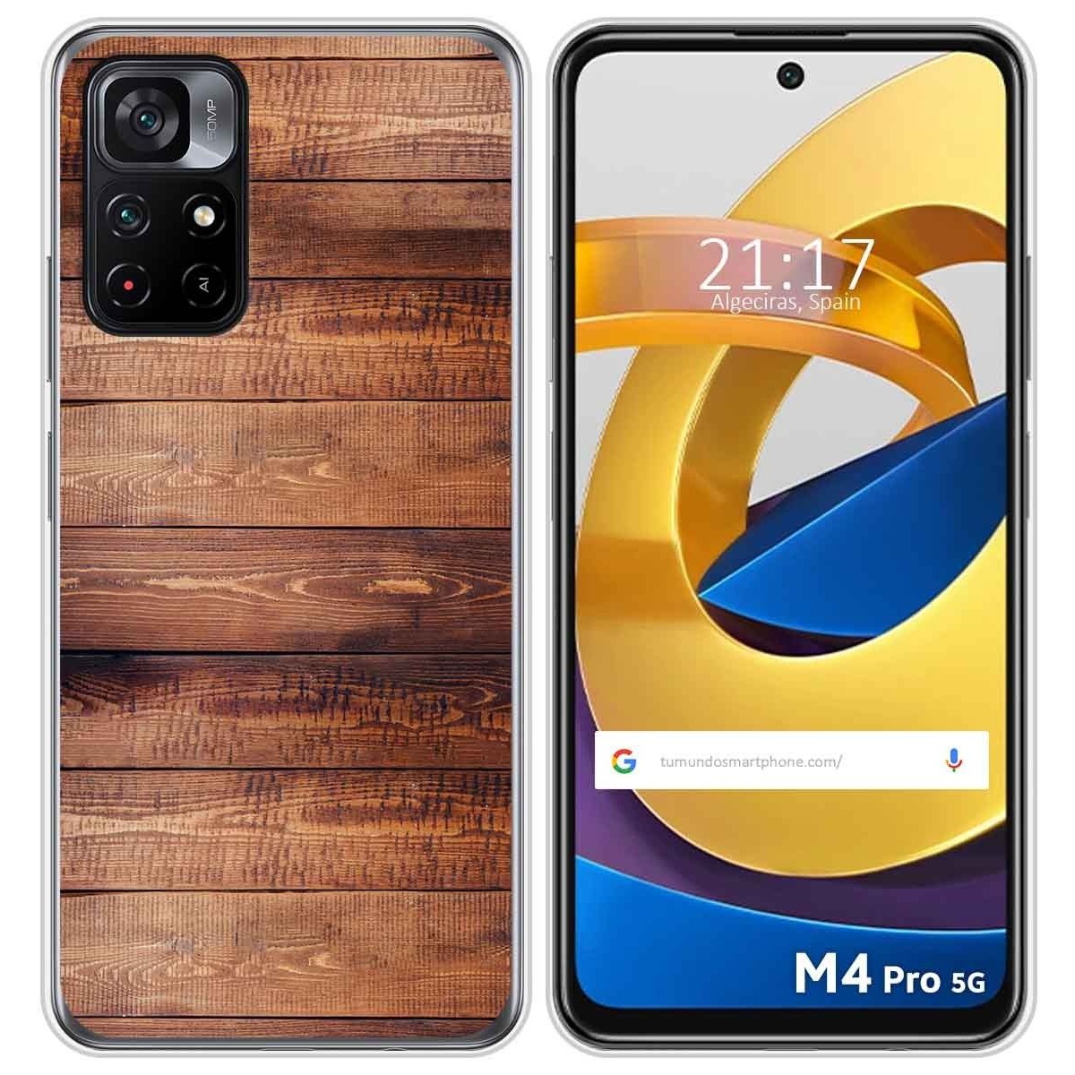 Funda Silicona para Xiaomi POCO M4 Pro 5G diseño Madera 02 Dibujos
