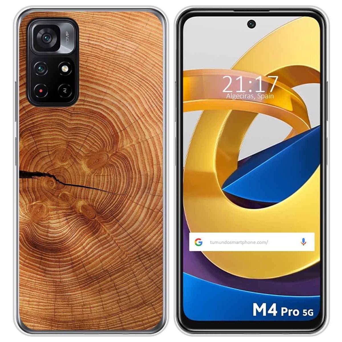 Funda Silicona para Xiaomi POCO M4 Pro 5G diseño Madera 04 Dibujos