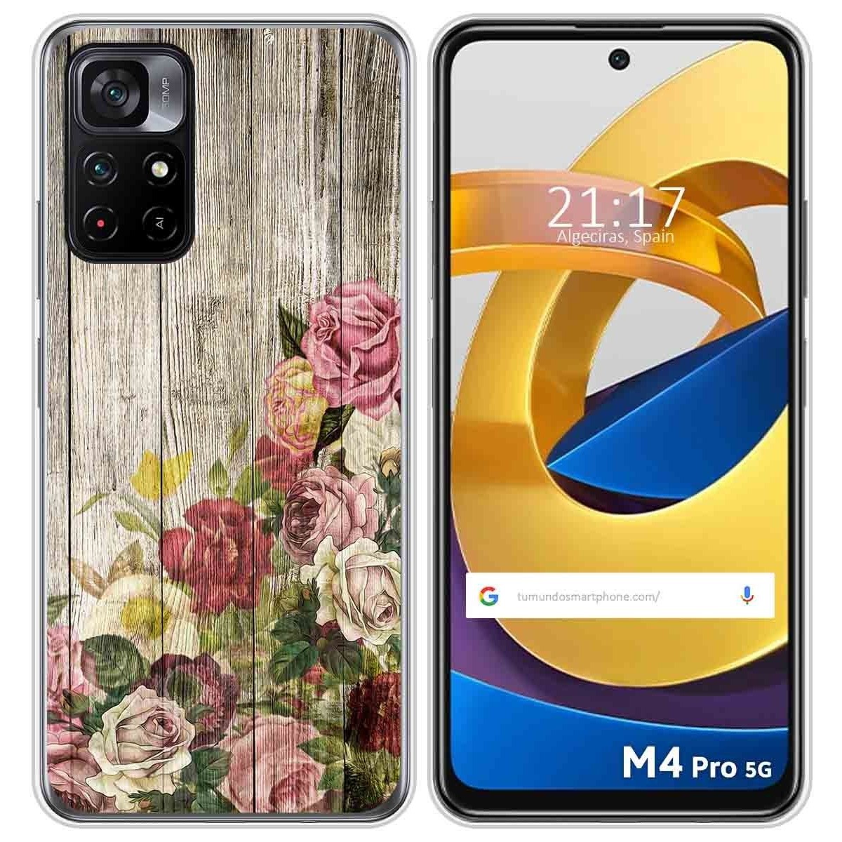 Funda Silicona para Xiaomi POCO M4 Pro 5G diseño Madera 08 Dibujos