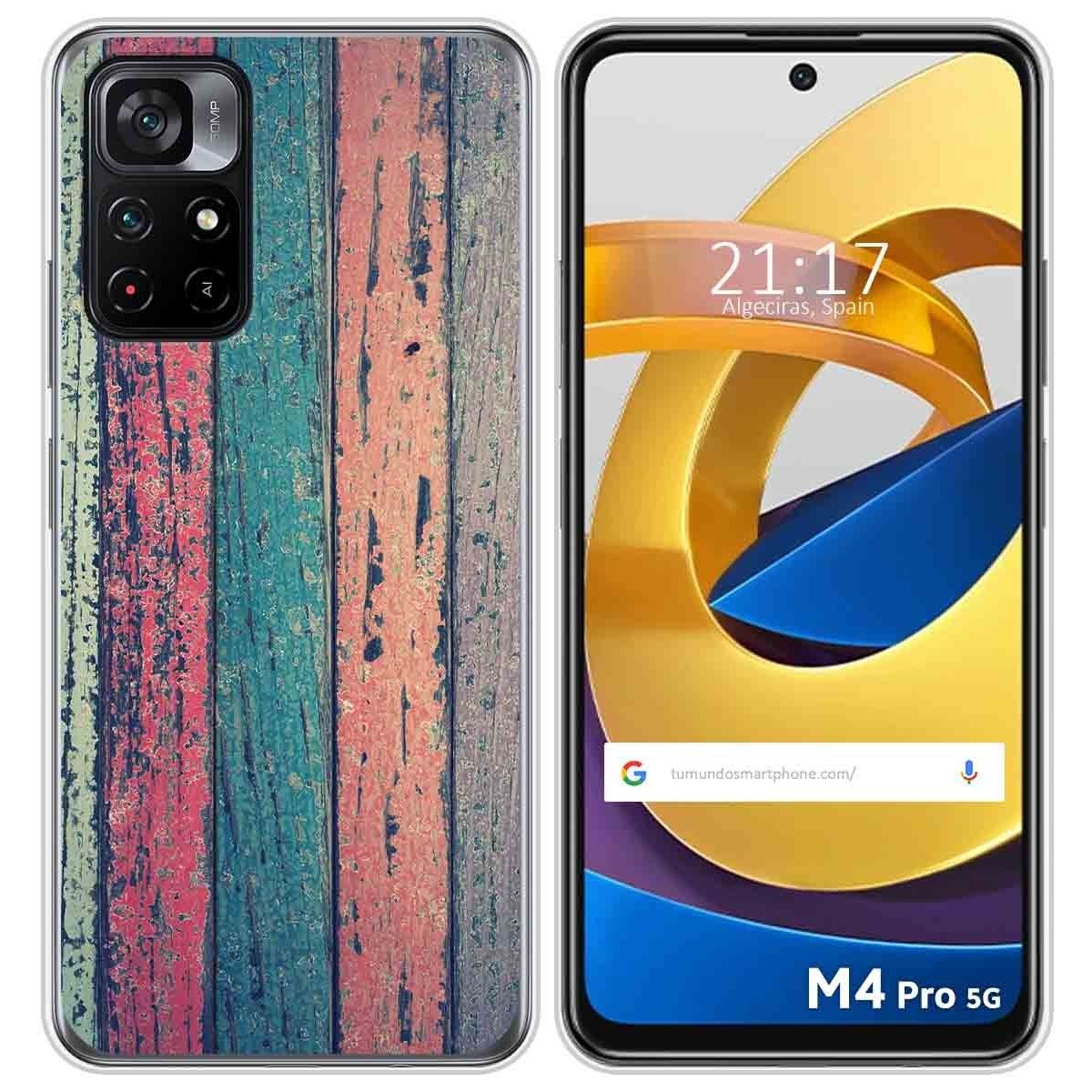 Funda Silicona para Xiaomi POCO M4 Pro 5G diseño Madera 10 Dibujos