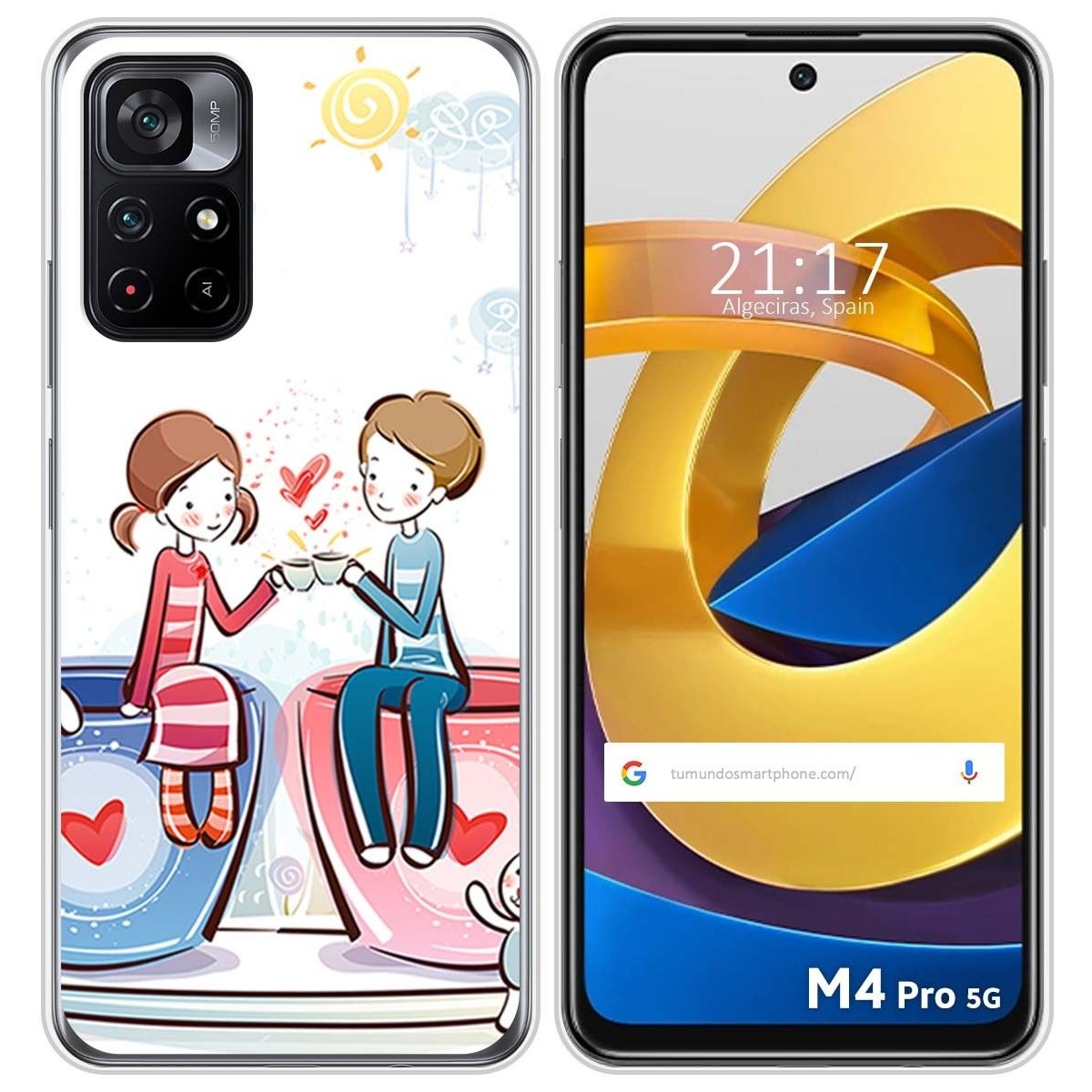 Funda Silicona para Xiaomi POCO M4 Pro 5G diseño Café Dibujos