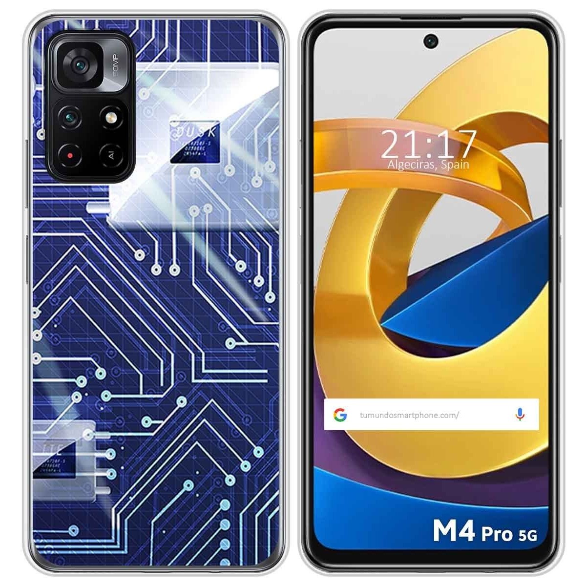 Funda Silicona para Xiaomi POCO M4 Pro 5G diseño Circuito Dibujos