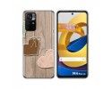 Funda Silicona para Xiaomi POCO M4 Pro 5G diseño Corazones Madera Dibujos
