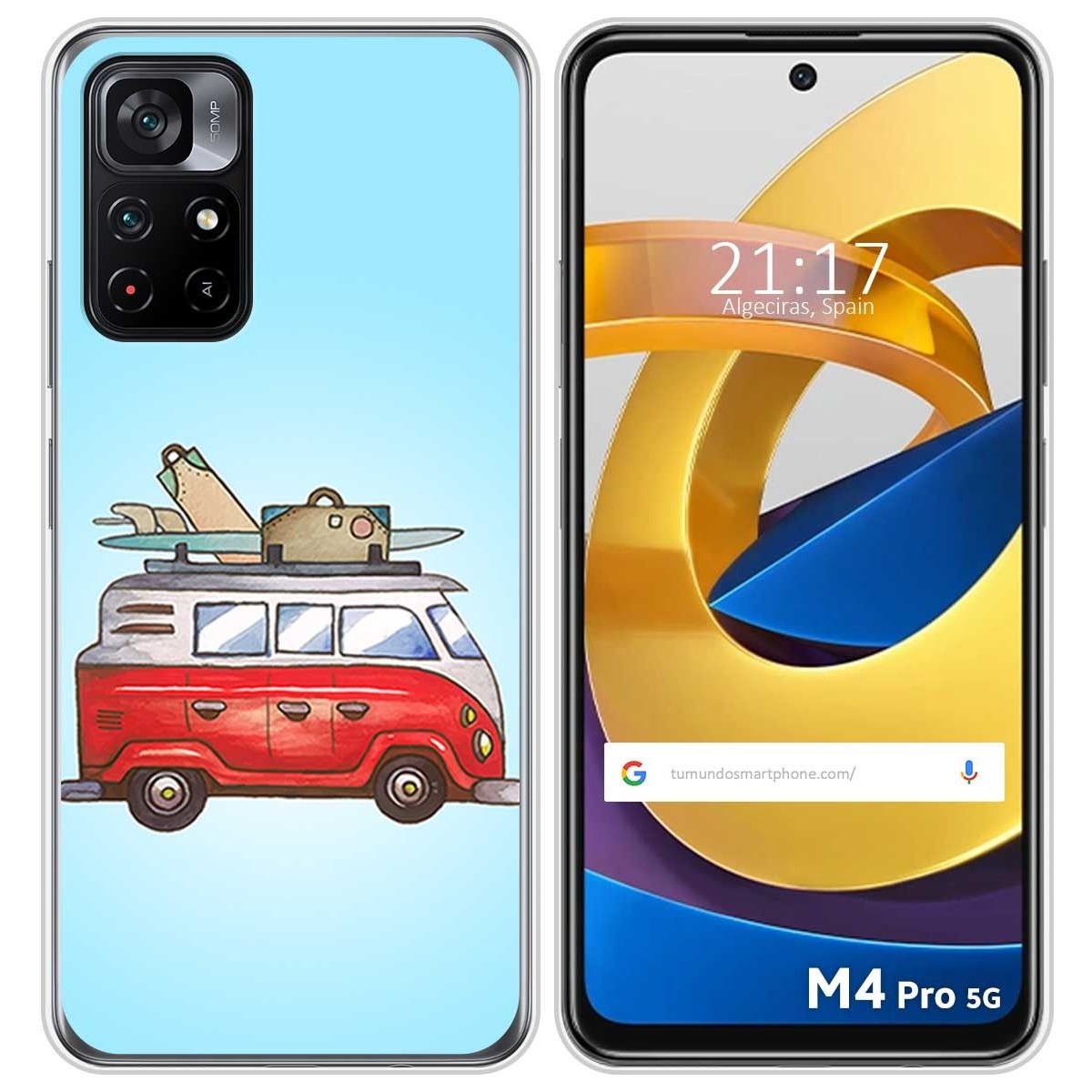 Funda Silicona para Xiaomi POCO M4 Pro 5G diseño Furgoneta Dibujos