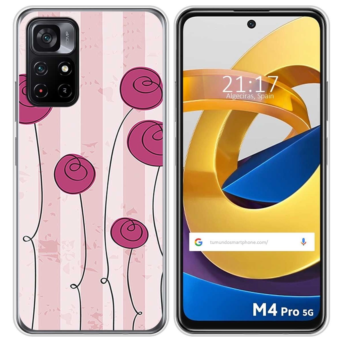 Funda Silicona para Xiaomi POCO M4 Pro 5G diseño Flores Vintage Dibujos