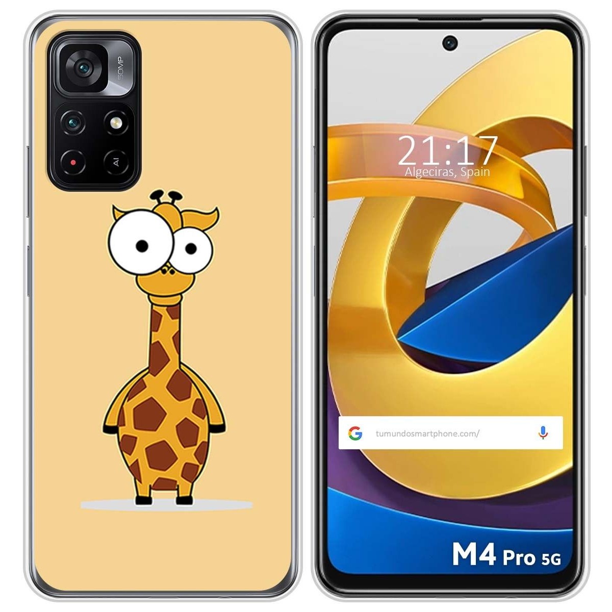 Funda Silicona para Xiaomi POCO M4 Pro 5G diseño Jirafa Dibujos
