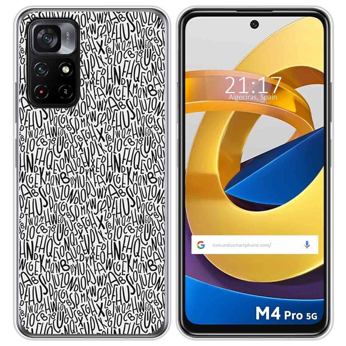 Funda Silicona para Xiaomi POCO M4 Pro 5G diseño Letras Dibujos