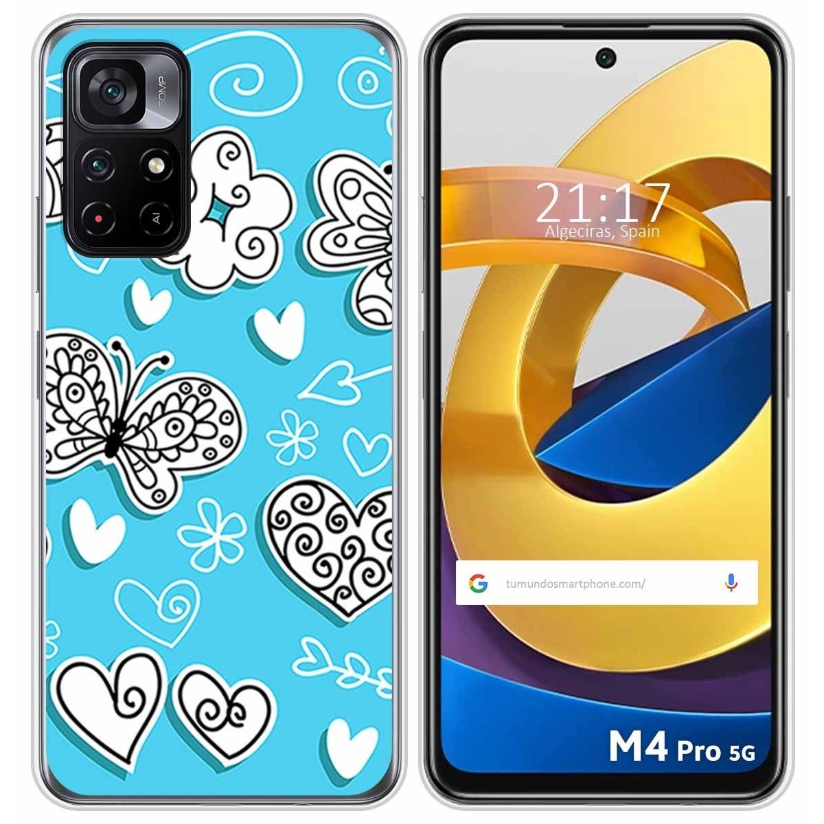 Funda Silicona para Xiaomi POCO M4 Pro 5G diseño Mariposas Dibujos