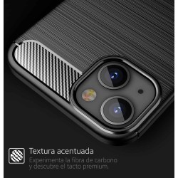 Funda Gel Tpu Tipo Carbon Negra compatible con Iphone 13 Mini (5.4) 2