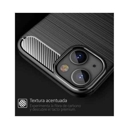 Funda Gel Tpu Tipo Carbon Negra compatible con Iphone 13 Mini (5.4)