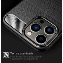 Funda Gel Tpu Tipo Carbon Negra compatible con Iphone 13 Pro Max (6.7) 2