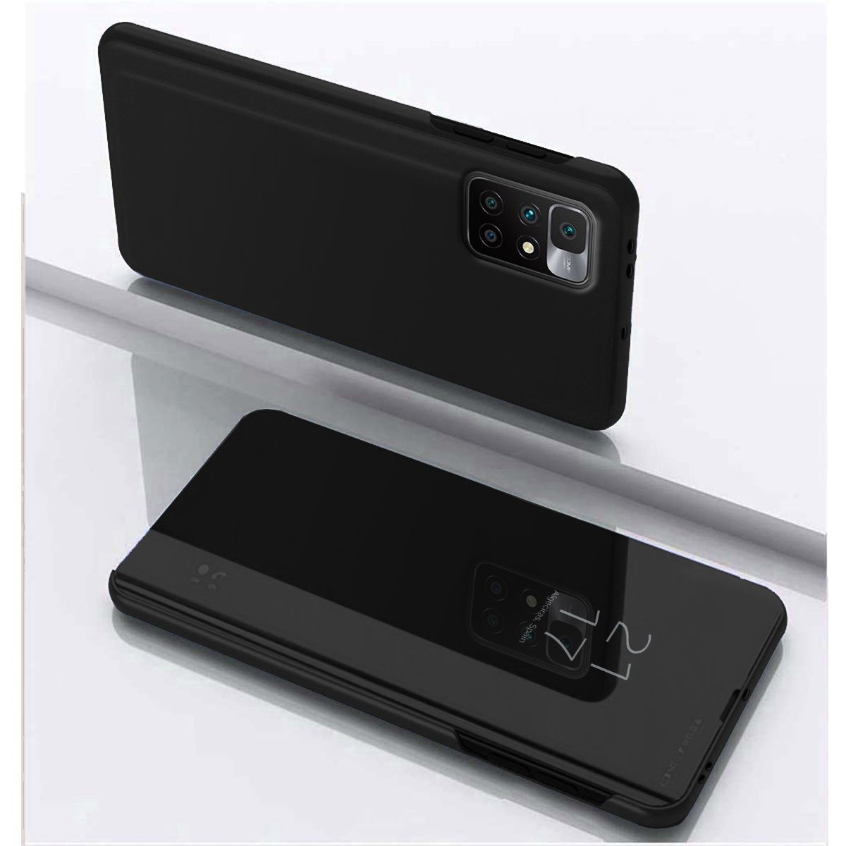 Funda Flip Cover Clear View para Xiaomi Redmi 10 (2021/2022) color Negra
