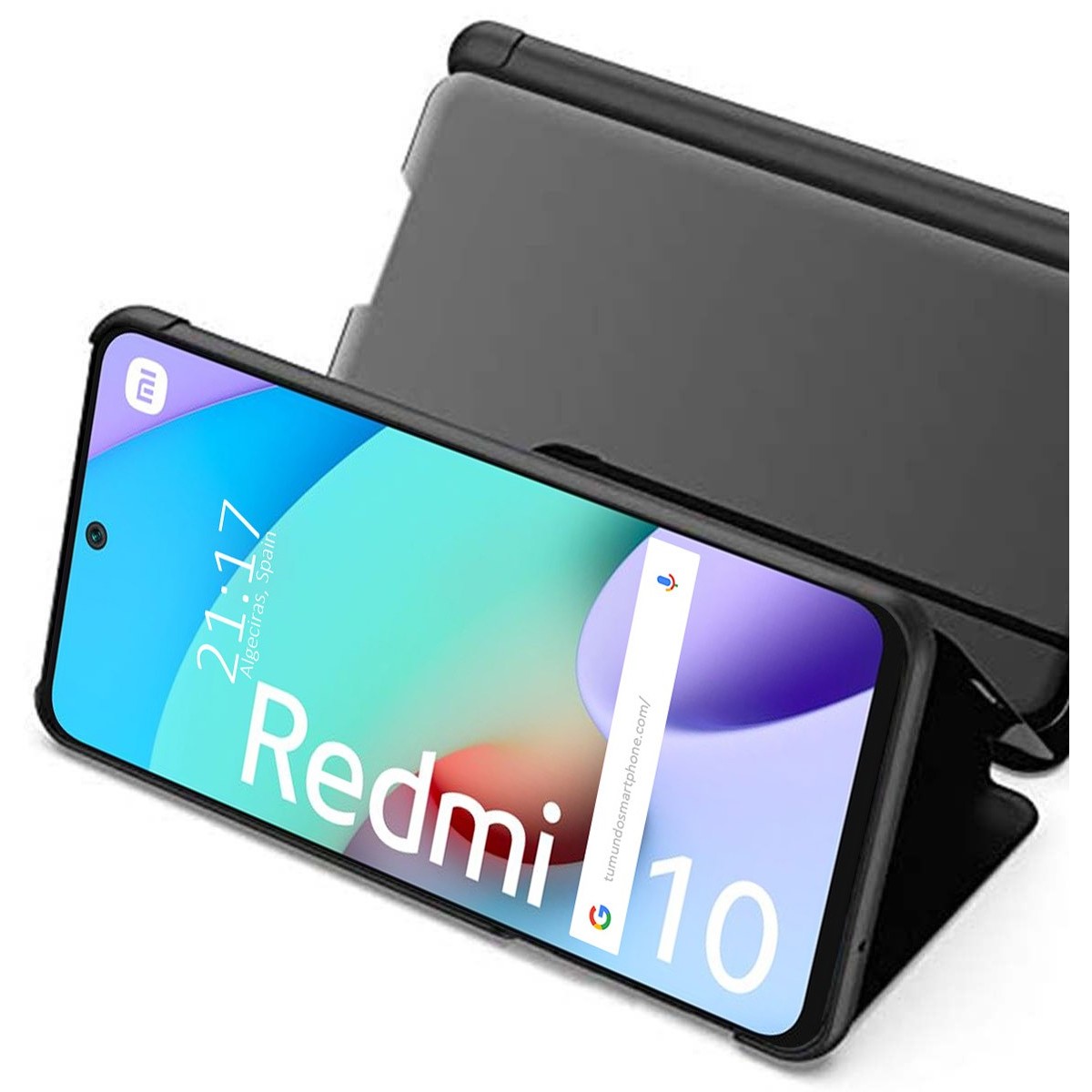 Funda Flip Cover Clear View para Xiaomi Redmi 10 (2021/2022) color Negra