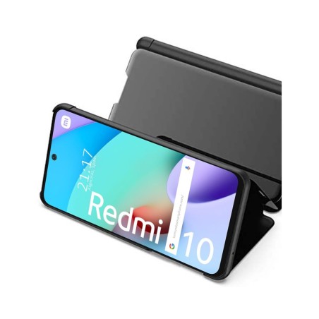 Funda Flip Cover Clear View para Xiaomi Redmi 10 (2021/2022) color Negra