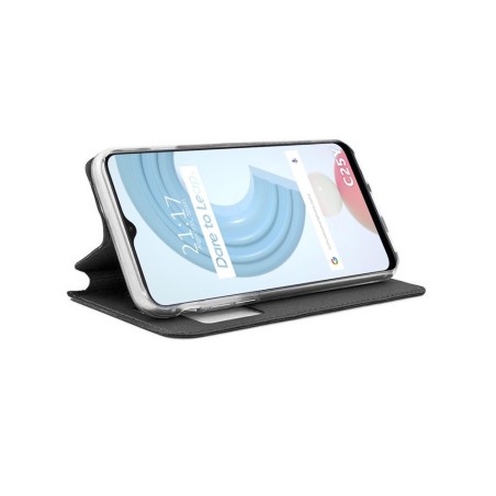 Funda Libro Soporte con Ventana para Realme C21Y / C25Y Color Negra