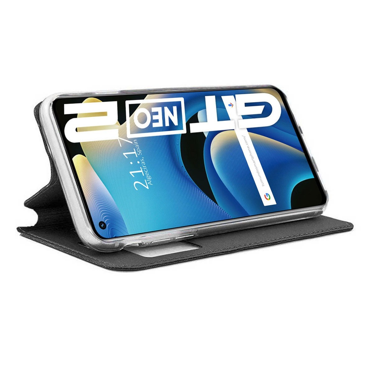 Funda Libro Soporte con Ventana para Realme GT NEO 2 5G Color Negra