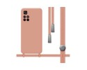 Funda Silicona Líquida con Cordón para Xiaomi POCO M4 Pro 5G color Rosa