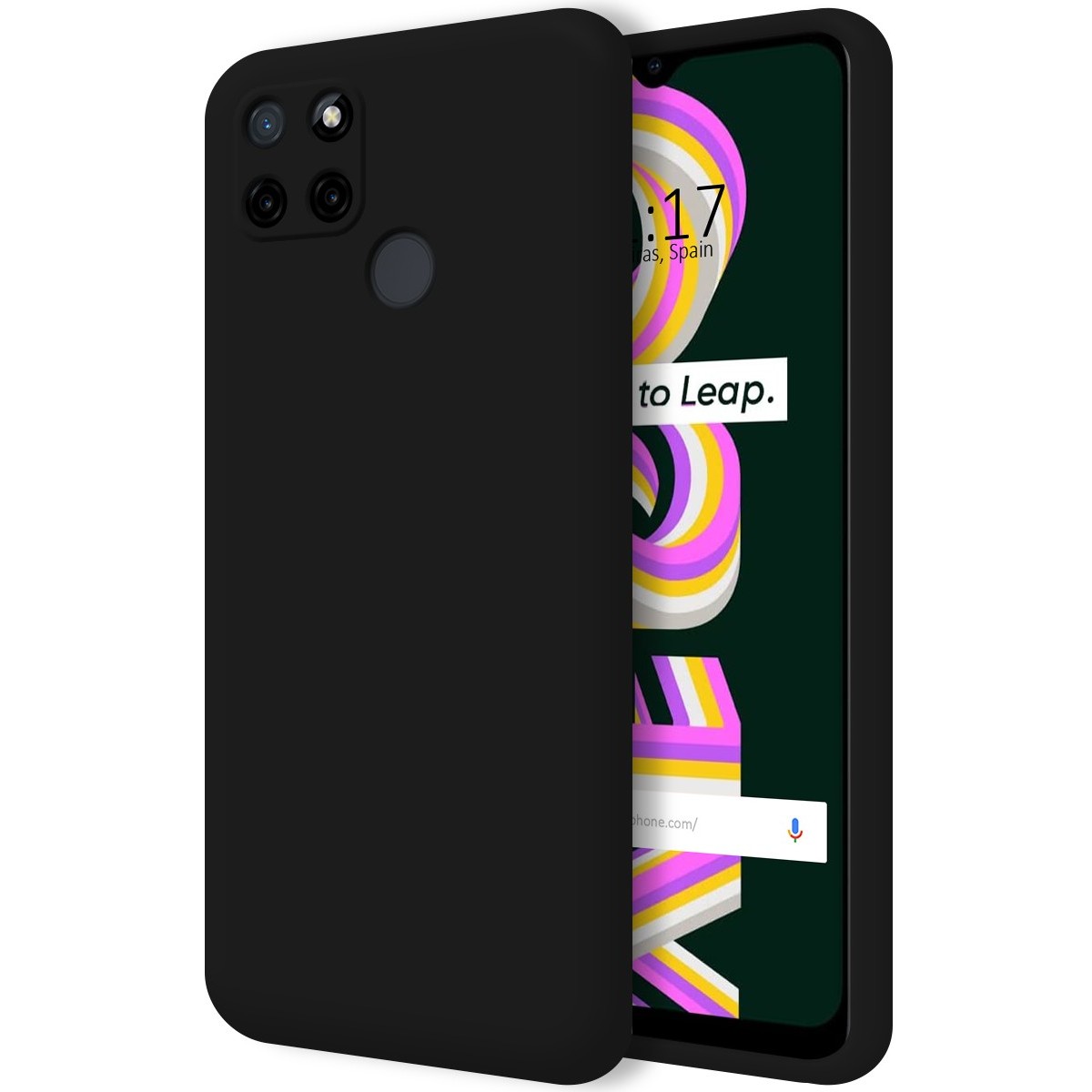 Funda Silicona Líquida Ultra Suave para Realme C21Y / C25Y color Negra