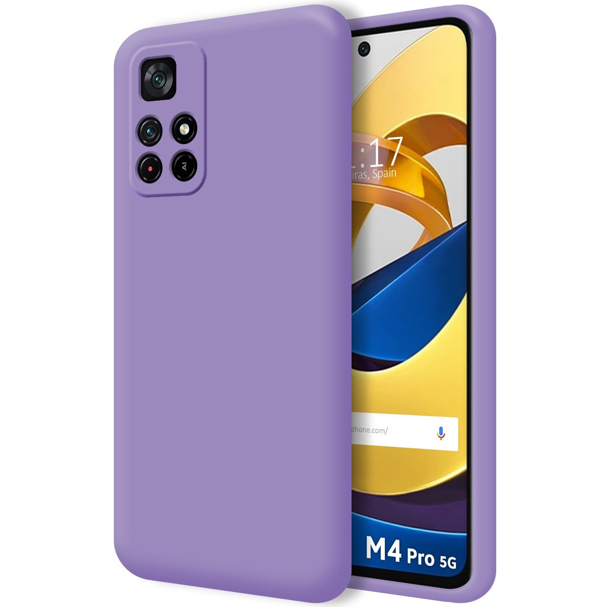 Funda Silicona Líquida Ultra Suave para Xiaomi POCO M4 Pro 5G color Morada