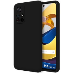 Funda Silicona Líquida Ultra Suave para Xiaomi POCO M4 Pro 5G color Negra