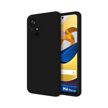 Funda Silicona Líquida Ultra Suave para Xiaomi POCO M4 Pro 5G color Negra